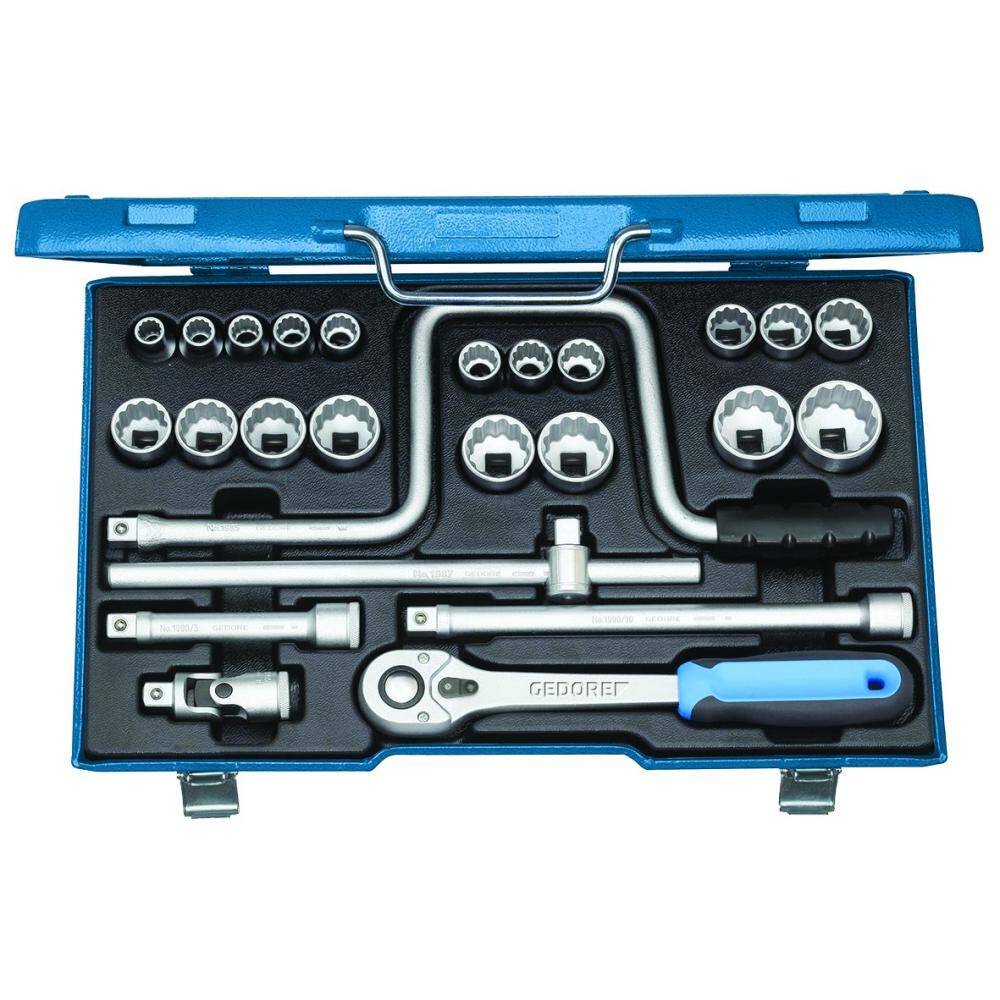 GEDORE-SOCKET SET 1/2' 25PC 10-32m 6151960