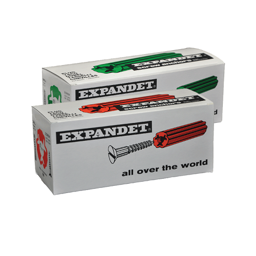 EXPANDET-WALL PLUGS RED, GREEN, BLUE